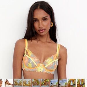 New - For Love & Lemons floral lace bra